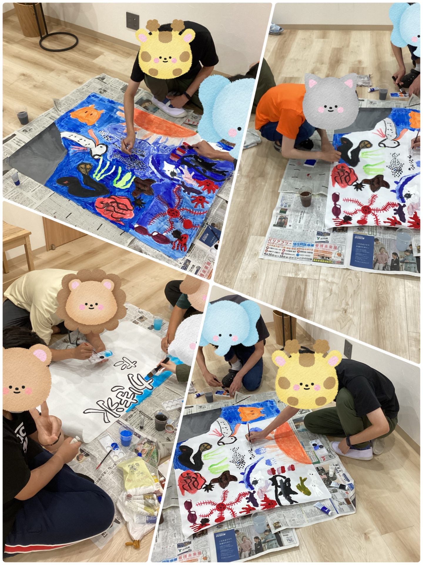 中学生向け・高校生向け放課後等デイサービスODENの日常です。模造紙アートを行いました。